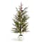 Glitzhome® 37.5"H Chirstmas Greenery Pine Porch Tree with Berries